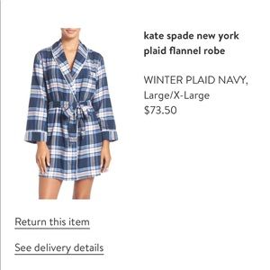 Kate Spade flannel robe